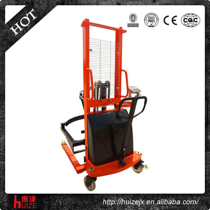 半電動(dòng)稱重油桶車（夾鐵桶，手搖翻轉(zhuǎn)倒料）